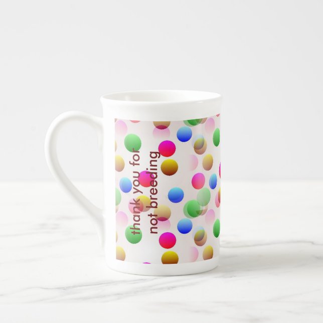 Childfree Colored Baubles Bone China Mug (Left)