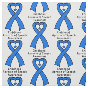Childhood Apraxia of Speech Heart Ribbon with Star Fabric
