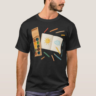 Childhood Art Wooden Colors Sketchbook T-Shirt