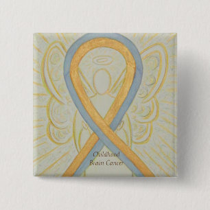 Childhood Brain Cancer Angel Awareness Ribbon Pins