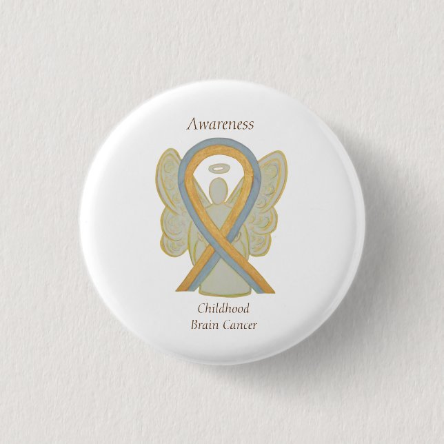Childhood Brain Cancer Angel Awareness Ribbon Pins (Front)