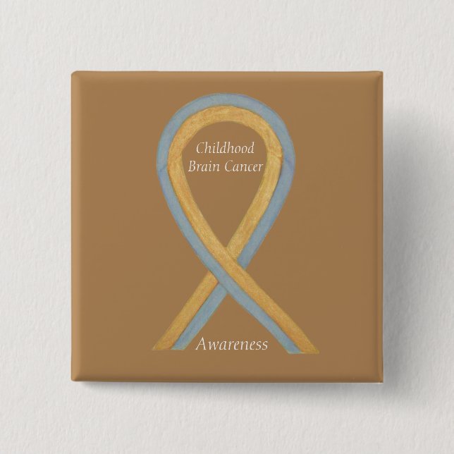 Childhood Brain Cancer Custom Awareness Ribbon Pin (Front)