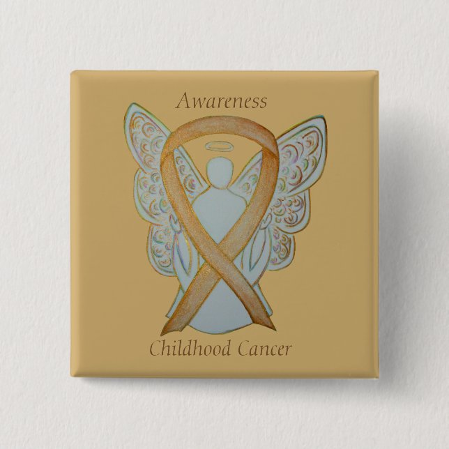 Childhood Cancer Angel Gold Awareness Ribbon Pins (Front)