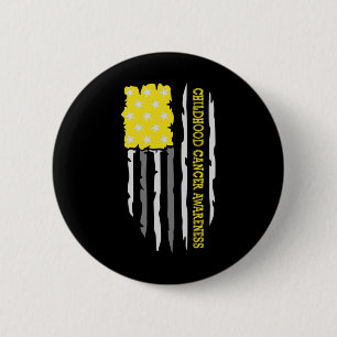 Childhood Cancer Awareness American US Flag  6 Cm Round Badge
