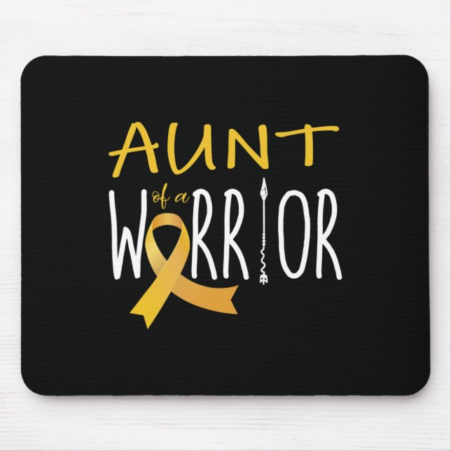 Childhood cancer awareness Aunt of a warrior 1 Mouse Pad (Front)