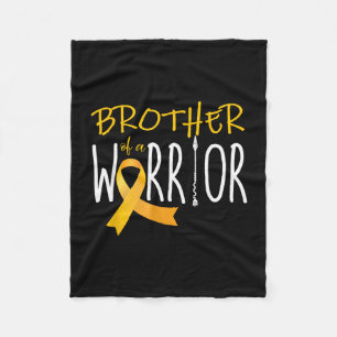 Childhood cancer awareness brother of a warrior fleece blanket