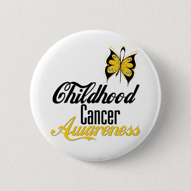 Childhood Cancer Awareness Butterfly 6 Cm Round Badge (Front)