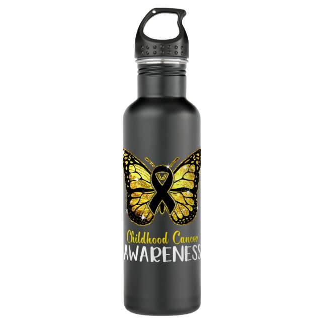 Childhood Cancer Awareness Butterfly Ribbon  710 Ml Water Bottle (Front)
