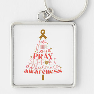 childhood cancer awareness Christmas Tree  Key Ring