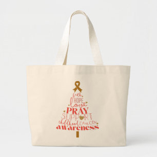 childhood cancer awareness Christmas Tree Large Tote Bag