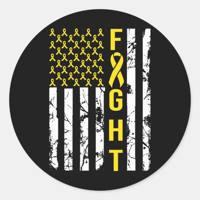 Childhood Cancer Awareness Costume American Fight  Classic Round Sticker (Front)