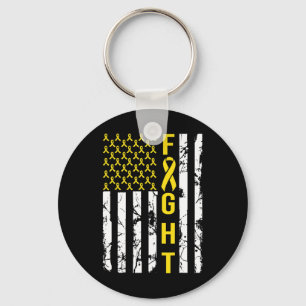 Childhood Cancer Awareness Costume American Fight Key Ring