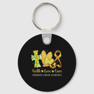 Childhood Cancer Awareness Costume Faith Love Cure Key Ring