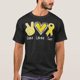 Childhood Cancer Awareness Costume Peace Love Cure T-Shirt