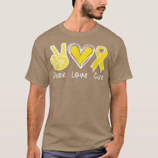 Childhood Cancer Awareness Costume Peace Love Cure T-Shirt