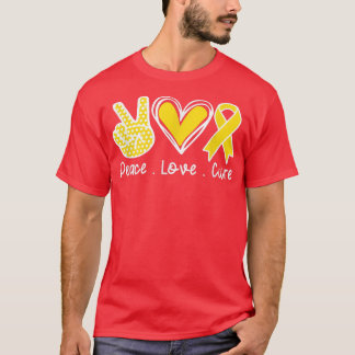 Childhood Cancer Awareness Costume Peace Love Cure T-Shirt