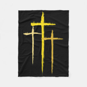 Childhood Cancer Awareness Cross Christian Costume Fleece Blanket
