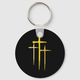 Childhood Cancer Awareness Cross Christian Costume Key Ring
