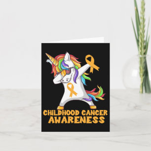 Childhood Cancer Awareness Dabbing Unicorn Warrior Card