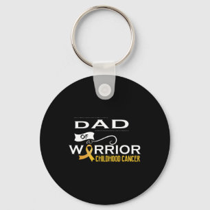 Childhood cancer awareness Dad of a warrior Key Ring