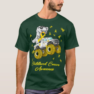 Childhood Cancer Awareness Dinosaur Monster Truck  T-Shirt
