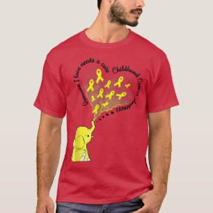Childhood Cancer Awareness Elephant Gold Ribbon Su T-Shirt