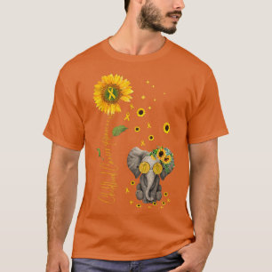 Childhood Cancer Awareness Elephant Sunflower Boy T-Shirt