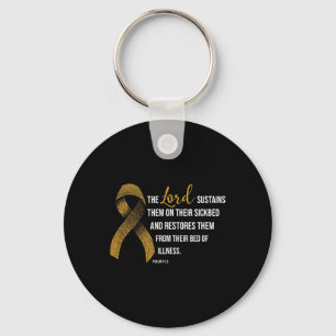 Childhood Cancer Awareness Faith Christian Gift  Key Ring