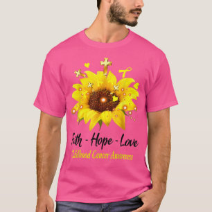 Childhood Cancer Awareness Faith Hope Love T-Shirt