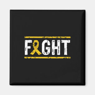 Childhood Cancer Awareness Fight Cancer Gold Ribbo Magnet