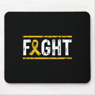 Childhood Cancer Awareness Fight Cancer Gold Ribbo Mouse Pad