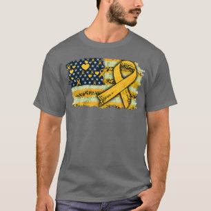 Childhood Cancer Awareness For Men American Flag G T-Shirt