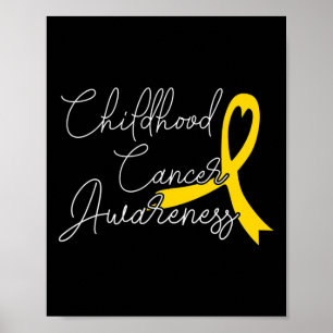 Childhood Cancer Awareness Gifts Yellow Ribbon Poster
