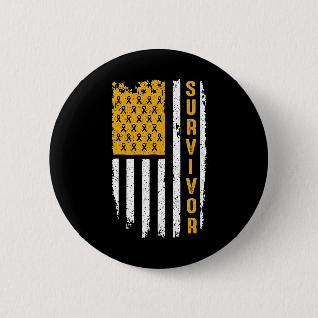 Childhood Cancer Awareness Gold For My Brother T 1 6 Cm Round Badge (Front)