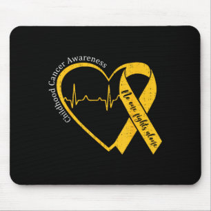 Childhood Cancer Awareness Gold Heart Ribbon Men Mouse Pad