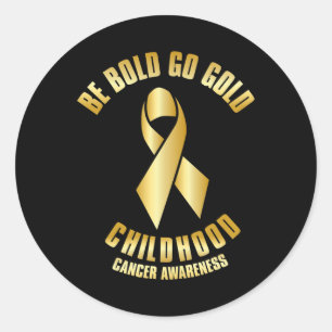 Childhood Cancer Awareness  Gold Ribbon  Classic Round Sticker