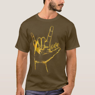 Childhood Cancer Awareness Gold Ribbon Love Hand S T-Shirt