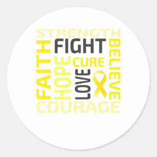 Childhood Cancer Awareness Gold Ribbon Men Women C Classic Round Sticker