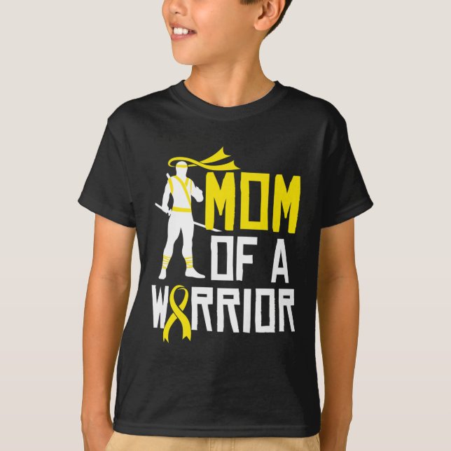 Childhood Cancer Awareness Gold Ribbon  Mum Suppor T-Shirt (Front)