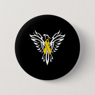 Childhood Cancer Awareness Gold Ribbon Phoenix  6 Cm Round Badge