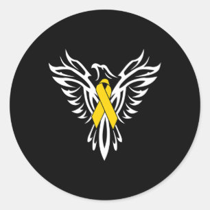Childhood Cancer Awareness Gold Ribbon Phoenix  Classic Round Sticker