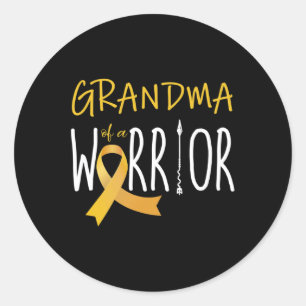 Childhood cancer awareness Grandma of a warrior Classic Round Sticker