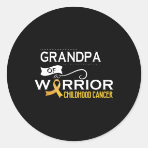 Childhood cancer awareness Grandpa of a warrior 1 Classic Round Sticker