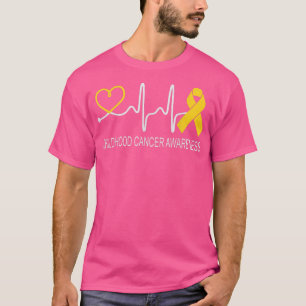 Childhood Cancer Awareness Heartbeat Gold Ribbon41 T-Shirt