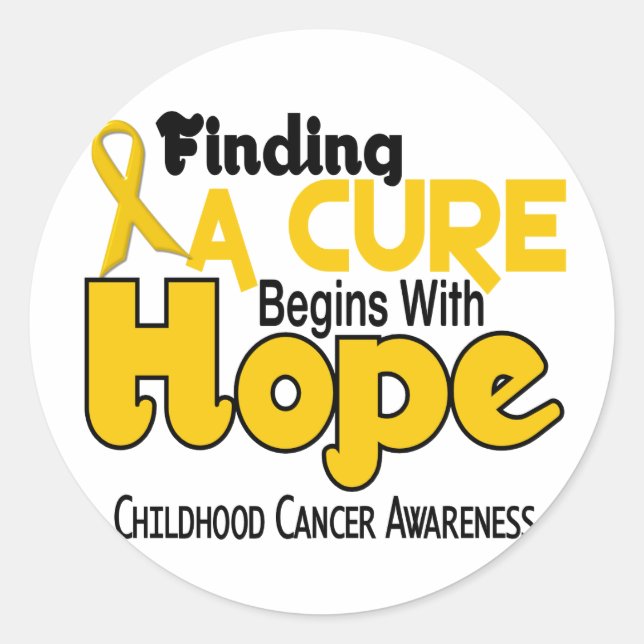 Childhood Cancer Awareness HOPE 5 Classic Round Sticker (Front)