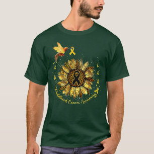 Childhood Cancer Awareness Hummingbird Yellow Sunf T-Shirt