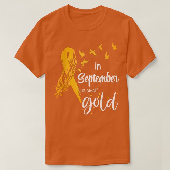 Childhood Cancer Awareness In September We Wear Ri T-Shirt (Design Front)