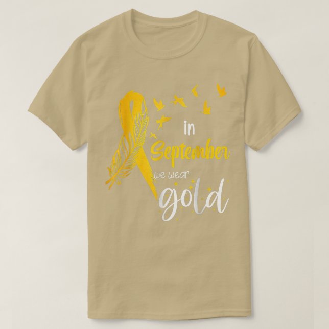 Childhood Cancer Awareness In September We Wear Ri T-Shirt (Design Front)