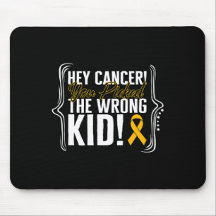 Childhood Cancer Awareness Kid Warrior Ribbon Stro Mouse Pad