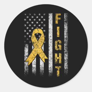 Childhood Cancer Awareness Month American Flag We  Classic Round Sticker